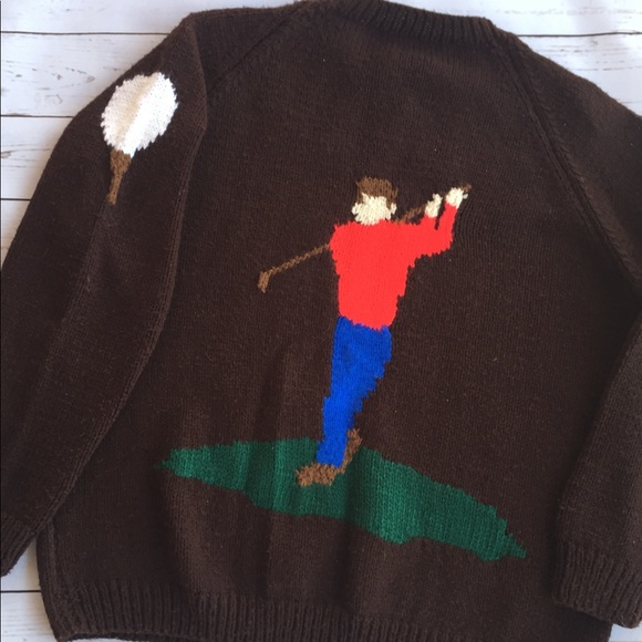 His & Hers Vintage Hand-knit Golf Sweaters - Picture 2 of 5